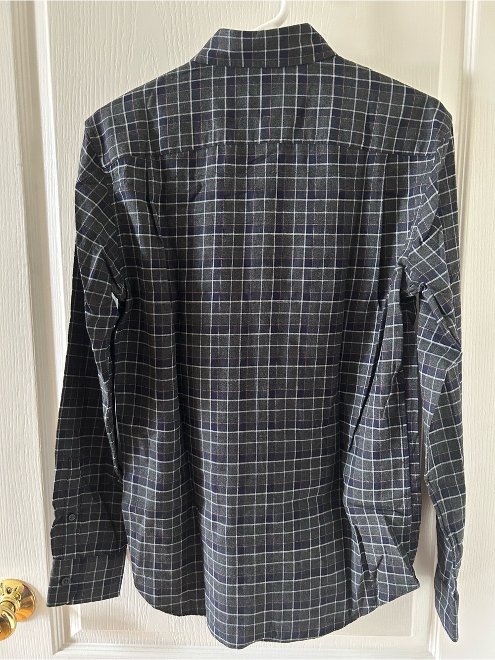 Club Monaco Men's Navy Pink White & Gray Plaid Button-Down Shirt Size Small - Picture 3 of 7